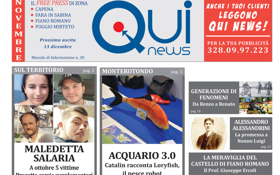 Leggi la 30esima uscita di Qui News (edizione del 15 novembre 2018)